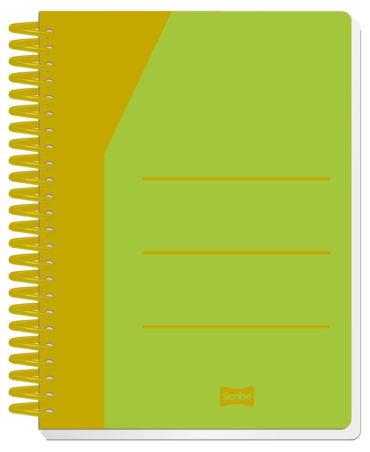 Scribe®, Excellence, Cuaderno Profesional, Pasta Dura, Espiral Sencillo, Cuadro Grande (C.7), 100 hojas, Portada Verde/Amarillo