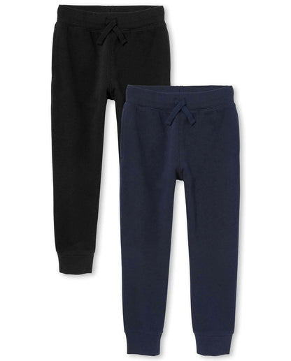 The Children's Place Pantalones Deportivos de Forro Polar para niños, Paquete de 2 Pantalones para Niños