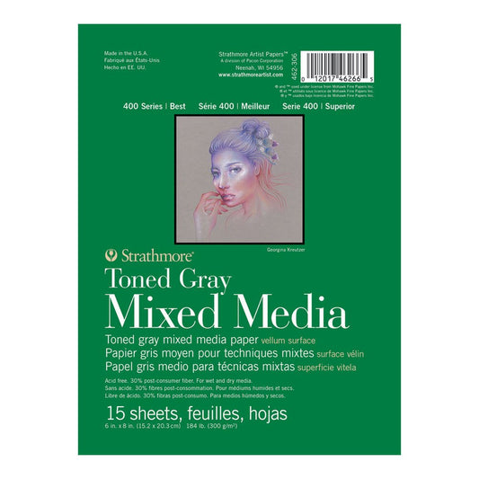 Strathmore Toned Mixed Media Paper Toned Grey 6 X 8-15 Hojas -62462306