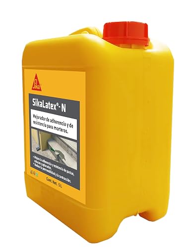 Sika - Sellador de Resina Acrílica Sika Latex N - Aditivo mejorador de Resistencia y Adherencia para morteros - Reduce la Permeabilidad y la contracción - Fácil de preparar - Pet 5 L- Color Blanco