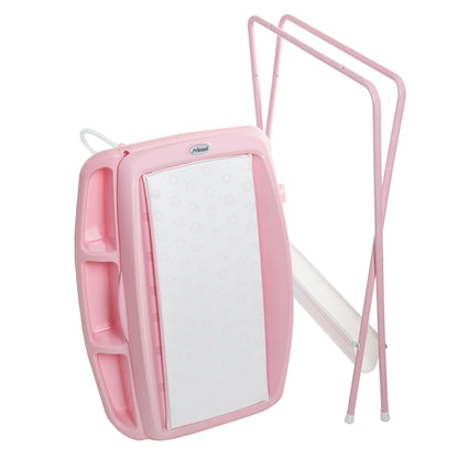 Prinsel | Bañera Multifuncional Gaviota | Bañera y Cambiador Acolchonado para Bebé | Plegable con Bañera Anatómica | Estrellas - Rosa | Manguera de Desagüe | De 0 a 12 meses | Artículos para Bebés - Recién Nacidos