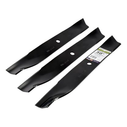 Maxpower 561381B - Juego de 3 Cuchillas de elevación Alta para cortacéspedes Toro Time Cutter Z de 50 Pulgadas reemplazan a OEM no. 110-6837-03, 115-5059-03, Negro
