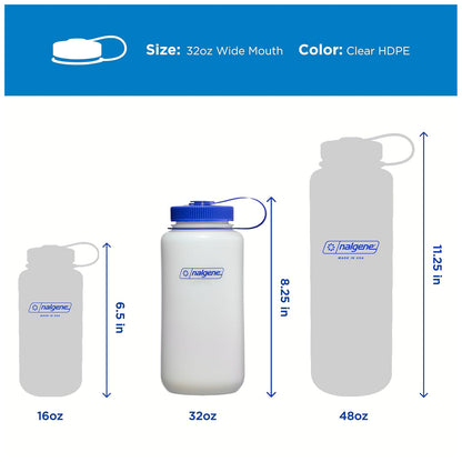Nalgene 340605 48 Oz HDPE Wide Mouth Bottle