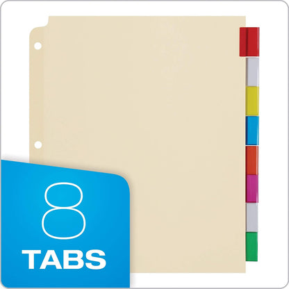 Oxford 3 Ring Binder Dividers, 8 Tab, Insertable Multicolor Big Tabs, 4 Sets (R215-8A3), Assorted