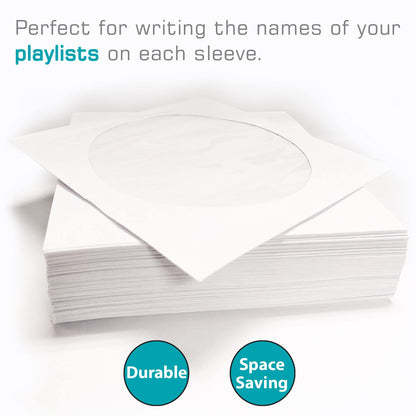 Maxell 190133 Heavy-Duty Paper with Clear Plastic Window CD & Dvd Sleeves White 100 Pack (Paper) for 12cm Formats