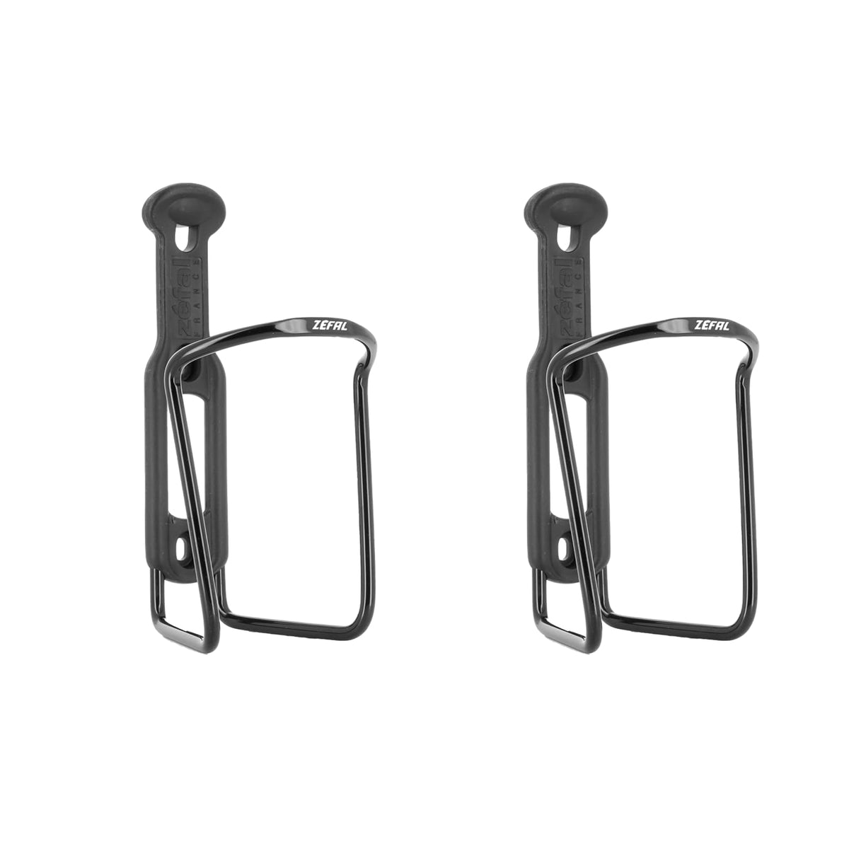 ZEFAL - Lote de 2 portabidones para Bicicleta, Aluminio para Todo Tipo de Bicicleta, Ligero y Resistente, Color Negro