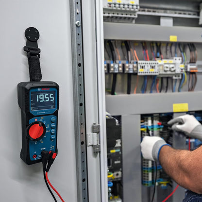 Multímetro Bosch GDM 600-15 | True RMS, LCD invertido, mide frecuencia/continuidad/resistencia/capacitancia, mín./máx/promedio, cables de prueba MS 90
