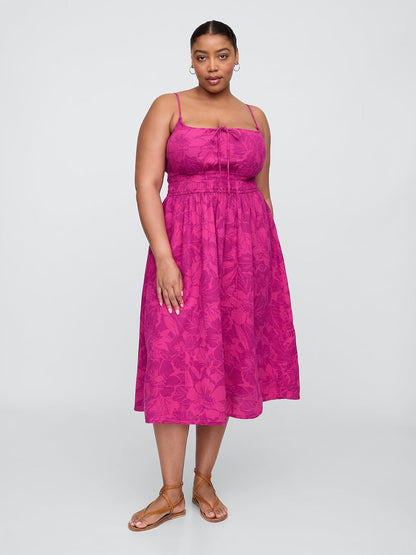 GAP - Vestido Largo Tela con Lazo Frontal para Mujer