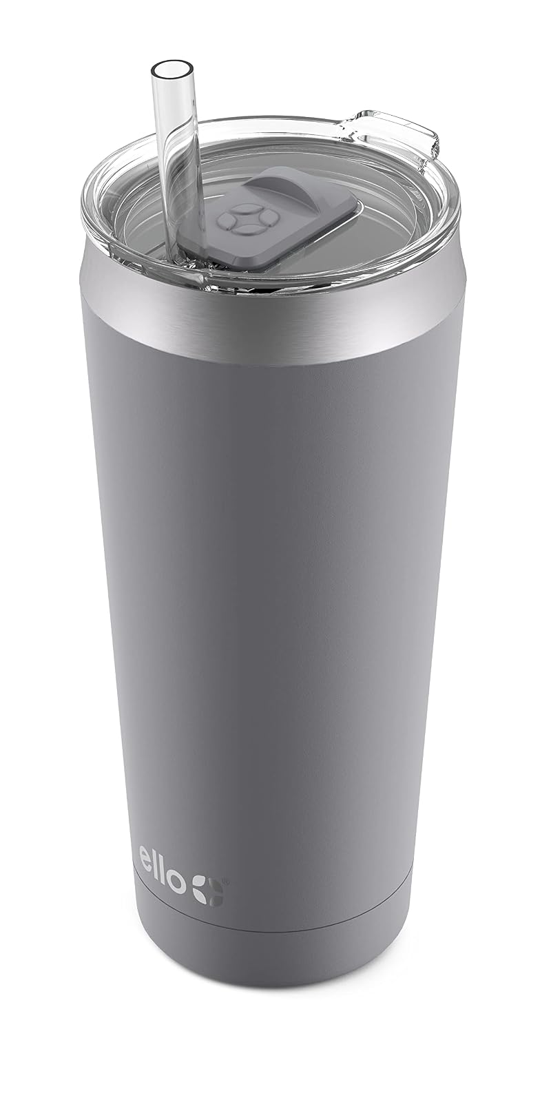 Ello Beacon Vaso de acero inoxidable aislado al aspiradora con tapa deslizante y popote opcional