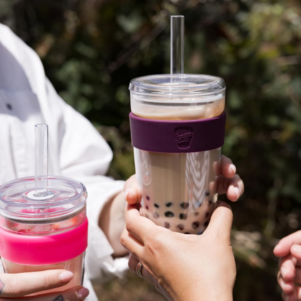 KeepCup - Vaso de café helado de doble pared con tapa y popote, 16 onzas (454 ml)