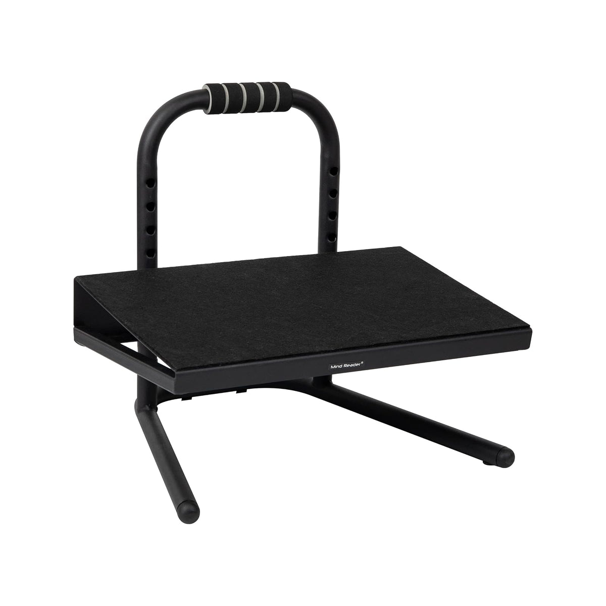 Mind Reader Foot Rest, Under Desk at Work, Ergonomic, Height Adjustable, Office, Metal, 15" L x 14.25" W x 14.5" H, Black