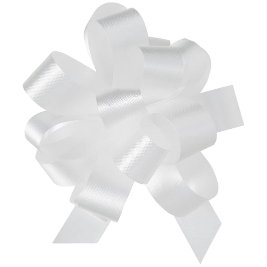 Berwick Offray la perfecta Bow flora-satin 10,2 cm diámetro x 18 bucles, 3/10,2 cm Amplia ribbon-50 piezas/reel-white Pull
