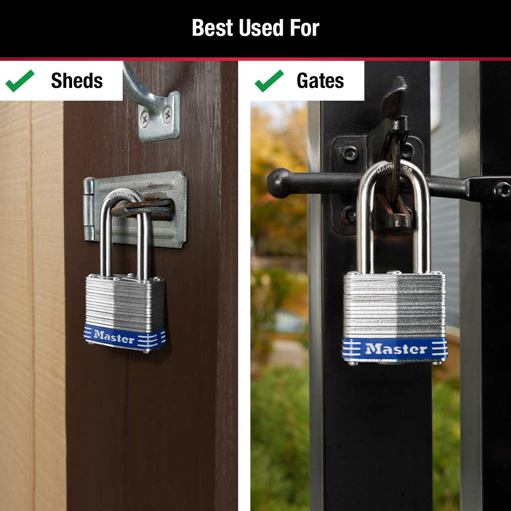 Master Lock 3DLF Candado Laminado de 40 mm con Gancho Largo de 38 mm