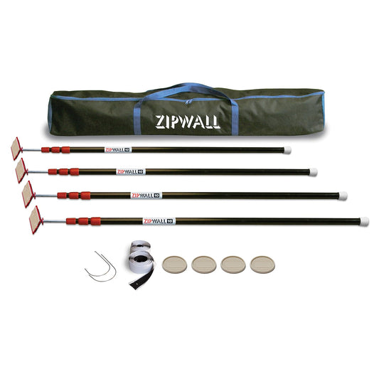 Zipwall zp2 zippole Amortiguado polos para el polvo barreras, ZP4, postes 3 m - paquete de 4, Negro