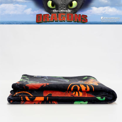 Franco How to Train Your Dragon - Ropa de Cama para niños sin Dientes súper Suave y acogedora, 46 x 60 Pulgadas, (Producto con Licencia Oficial)