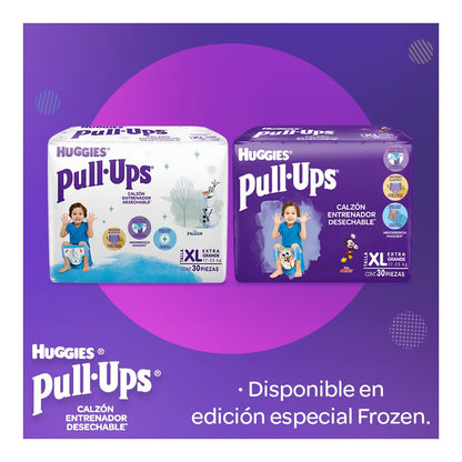 Huggies Pull-Ups Calzoncitos Entrenadores, Edición Limitada Frozen, Talla Extragrande Niño, Paquete con 30 Piezas, Ideal para niños de 18 kg o más