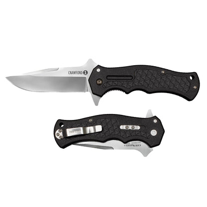 Cold Steel Crawford Modelo 1 3.5 pulgadas 4034SS - Cuchillo plegable táctico con mango Zy-Ex, de 4.9 pulgadas, color negro, en caja
