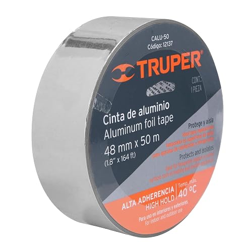 Truper CALU-50, Cinta de aluminio de 48 mm x 50 m