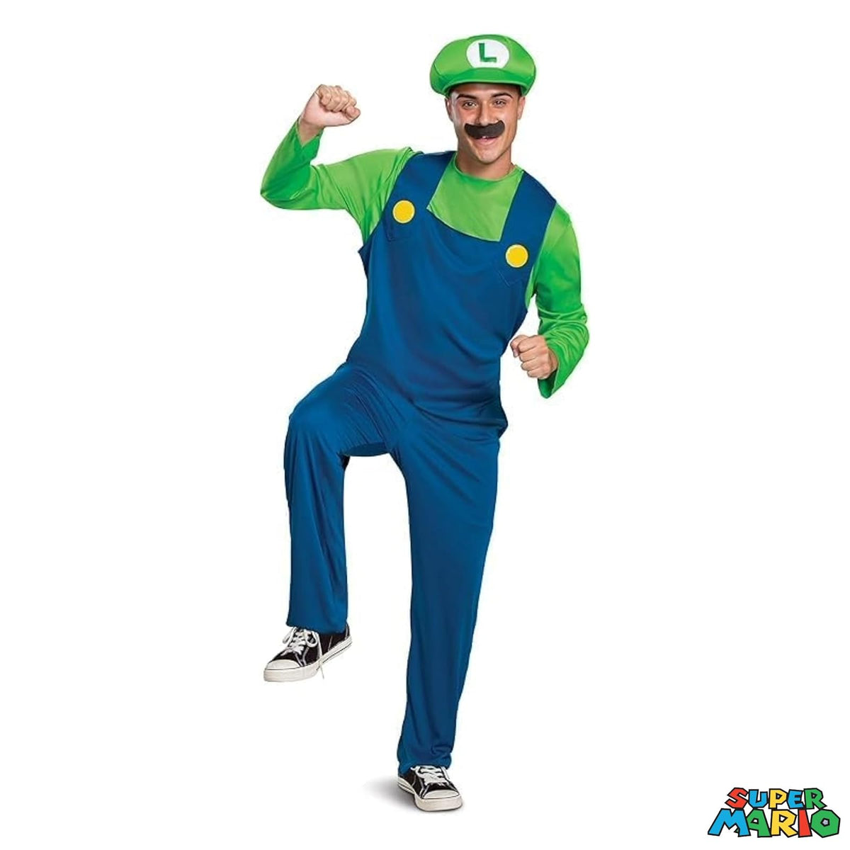 Disguise - Disfraz de Nintendo Super Mario Bros Luigi para adultos, color verde