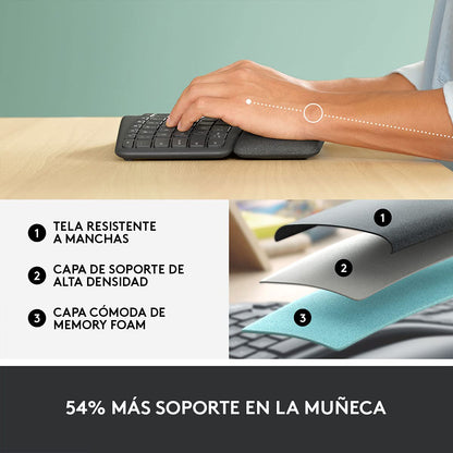 Logitech Ergo K860 Teclado Partido, inalámbrico y ergonómico, Negro + G203 LIGHTSYNC Mouse Gaming con Iluminación RGB Personalizable - Negro