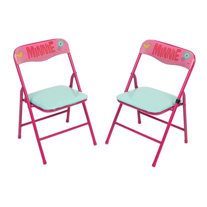 Minnie Mouse Juego de Mesa y sillas para niños y niños pequeños de 36 Meses hasta 7 años, Incluye: 1 Mesa (24 Pulgadas de Largo x 24 Pulgadas de Ancho x 20 Pulgadas de Alto), 2 sillas (13 Pulgadas de