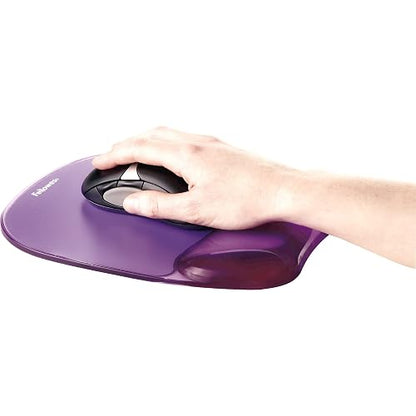 Fellowes - Alfombrilla de ratón y reposamuñecas de gel transparente, color morado