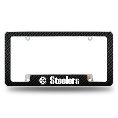 Rico Industries Marco de Placa Cromado con Licencia Oficial NFL - Pittsburgh Steelers - Negro -