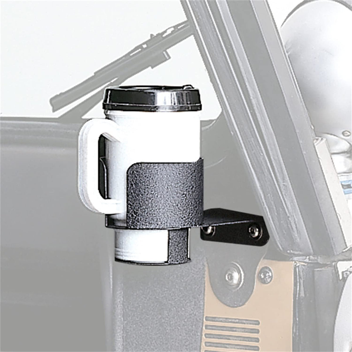 Rugged Ridge - Soporte para Vasos, Montaje en Parabrisas | 13306.01 | Compatible con Jeep CJ y Wrangler YJ 1976-1995