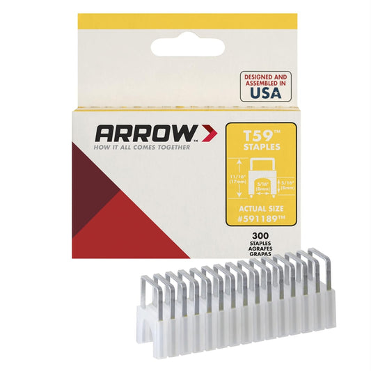 Arrow Fastener 591189 T59 - Grapas aisladas transparentes de 5/16 pulgadas por 5/16 pulgadas, paquete de 300