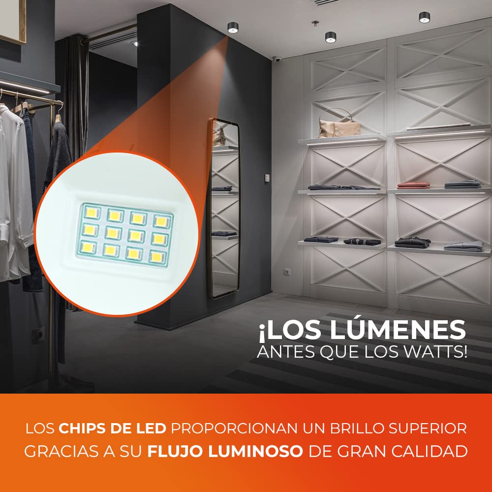 Tecnolite Lámpara Plafón LED de Sobreponer 35 W, Luz Blanca Configurable, IP65, IK08, Interior y Exterior, LED integrado