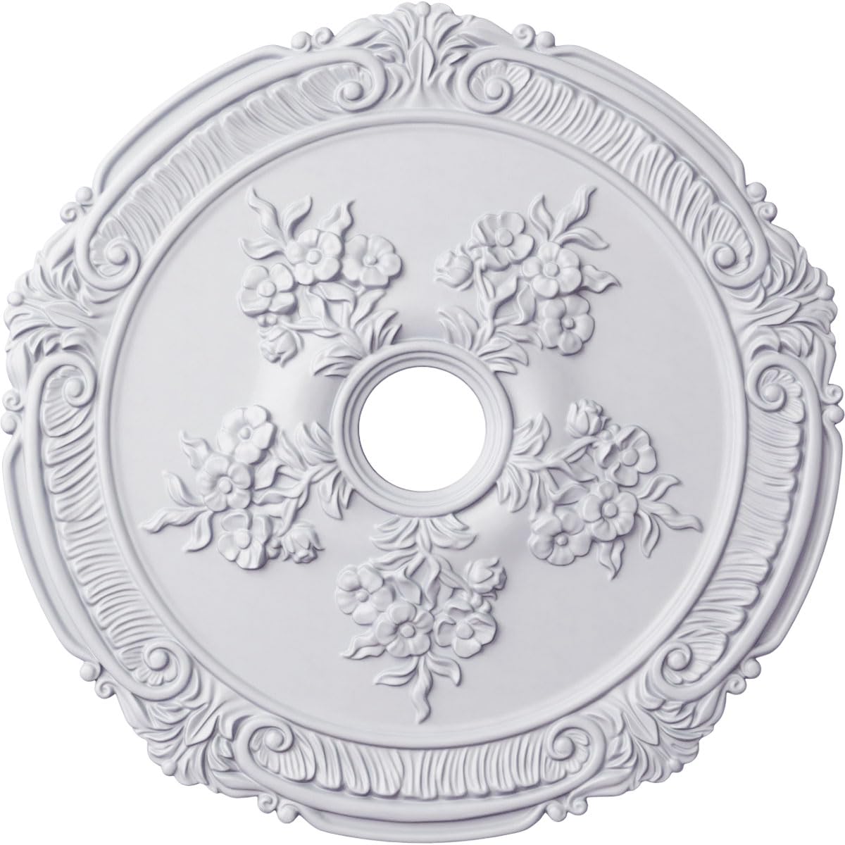 ekena millwork OD Ática con rosas de 26 pulgadas techo medallón, Entero, Gris