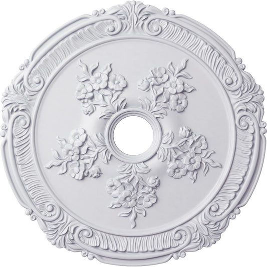 ekena millwork OD Ática con rosas de 26 pulgadas techo medallón, Entero, Gris