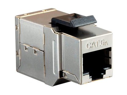 Monoprice Shielded Straight Through Cat6A RJ45 Keystone In-Line Coupler - Silver Use for Networking, Patch Cables, Ethernet Cable/Chord