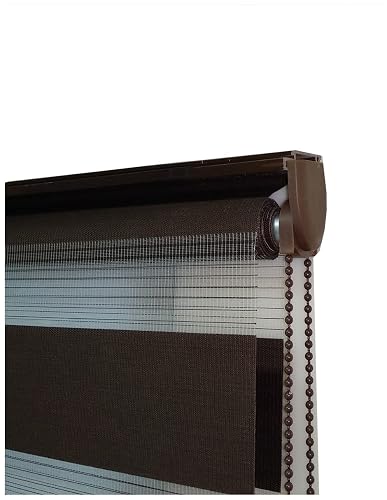 Deco - Persiana enrollable Sheer Elegance 120 x 180 colores, color chocolate