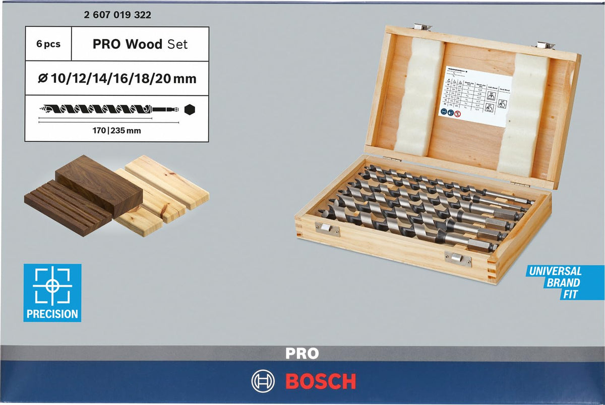 Bosch Set de 6 brocas salomónicas - 10; 12; 14; 16; 18; 20 mm/250 mm (pack de 6)
