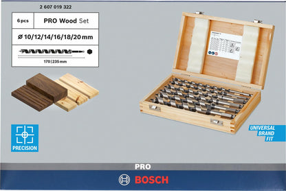 Bosch Set de 6 brocas salomónicas - 10; 12; 14; 16; 18; 20 mm/250 mm (pack de 6)
