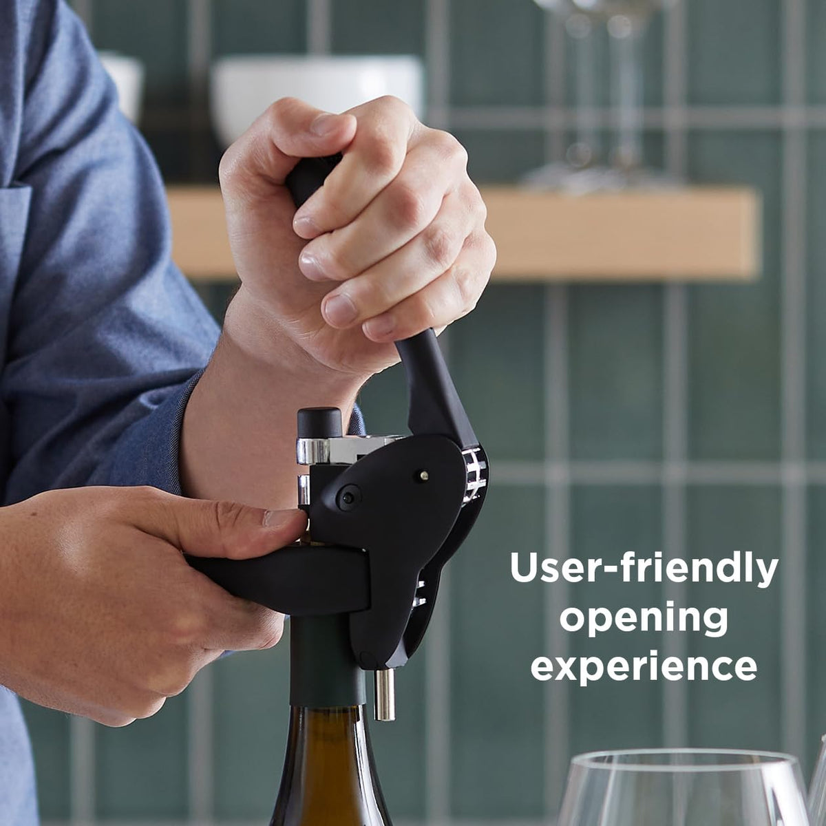 Metrokane Rabbit 6-Piece Wine Tool Kit, Black