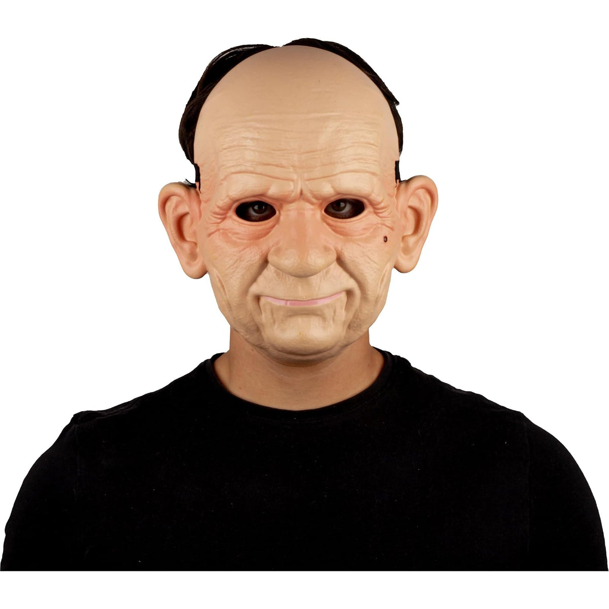 REV Viejito Máscara Plastica | Anciano de Plástico para Disfraz o Broma | Face Mask Ligera de PVC con Diseño Cómico y Detalle Realista de Arrugas | Unitalla Adulto Color Beige