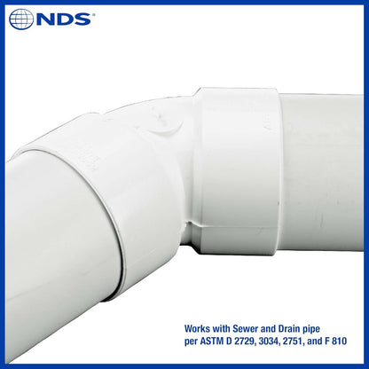 NDS 3P03 - Codo de PVC de 45 Grados, 3 Pulgadas, para Conexiones de Soldadura con solvente Hub X, para Uso con alcantarillado y Tubo de Drenaje de 3 Pulgadas, Color Blanco