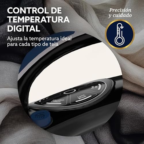 Oster Plancha de Vapor, Diamond Steam MAX S8200, Digital, Golpe de Vapor 220 g/min, Suela XL Cerámica con Diamante, Vapor Vertical, Antigoteo, Azul Oscuro, GCSTDPD8201-013
