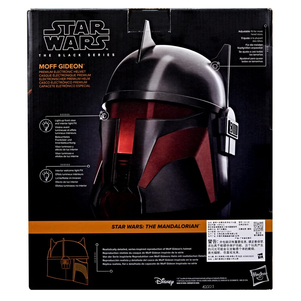 Star Wars The Black Series - Casco electrónico premium de Moff Gideon para juego de rol