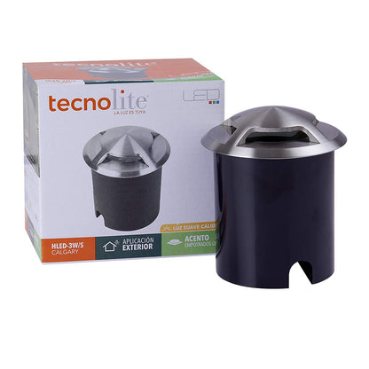 Tecnolite - Lámpara LED de exterior para empotrar, 3 W, Luz Suave Cálida, IP44
