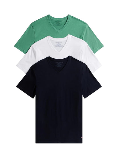 Tommy Hilfiger - Camisetas Interiores para Hombre, Paquete de 3 Camisetas clásicas de algodón con Cuello en V