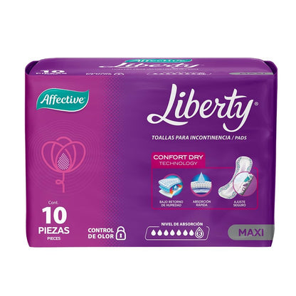 Affective Liberty Maxi Toallas para Incontinencia Femenina, Talla Maxi, 120 Piezas