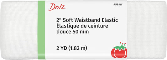 Dritz - Cintura elástica Suave de 2 Pulgadas, Color Blanco