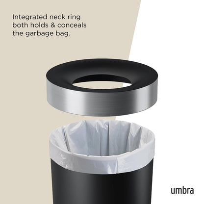Umbra Vento Bote de basura con capacidad de 62L, Negro/Níquel