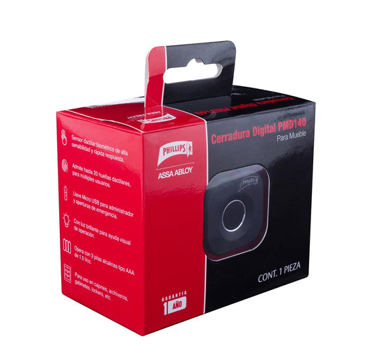 Phillips MX7067 Cerradura Inteligente Para Mueble Modelo PMD-140 Negro