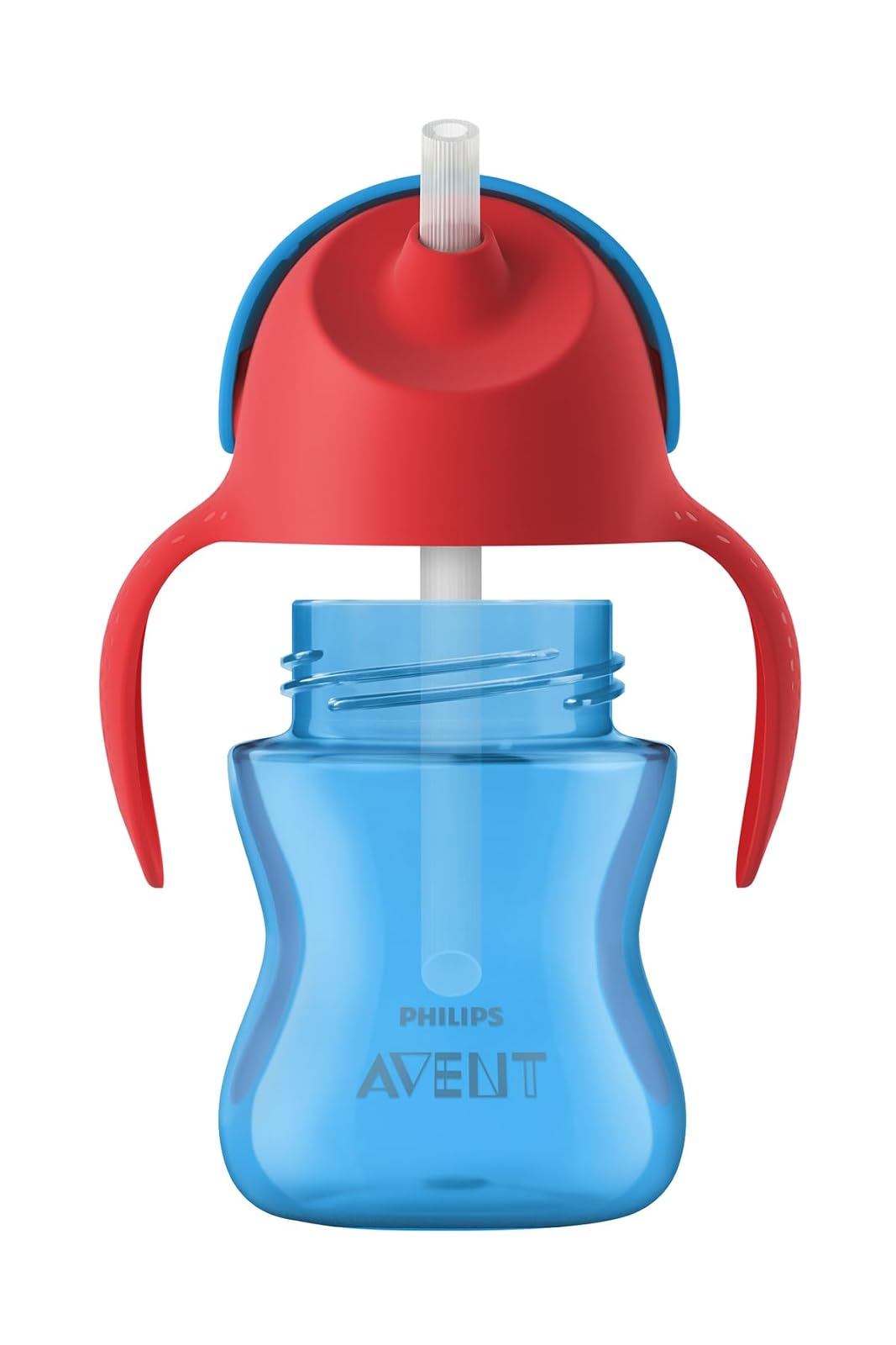 Philips Avent Vasito con Popote Flexible 7 oz Azul | Facilita la transición al vaso | Ayuda al desarrollo oral saludable | Popote flexible antigoteo | 1 pz | SCF796/01