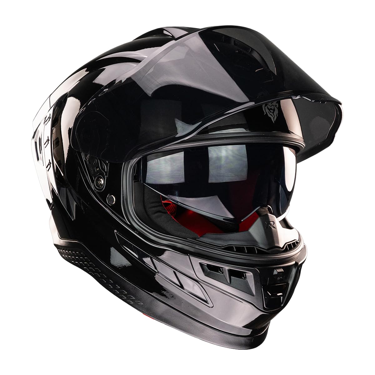 KOV Casco EKHO Negro Brillante para Moto Integral Deportivo Certificado Dot