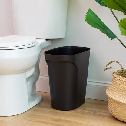 IRIS USA 22.7 L Papeleras de plástico, paquete de 3, Papelera de basura para el hogar, oficina, dormitorio, baño, negro